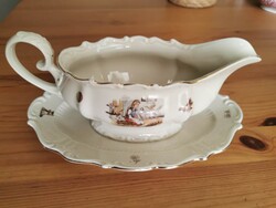 Antik OEPIAG cseh porcelán szószos tál / mártásos kínáló (1920-30-as évek)