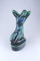 2B240 Régi Zsolnay porcelán eozin akt szobor 24 cm