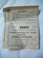 Takarékpénztár Budapest csekkbefizetési lap elismervény 1948