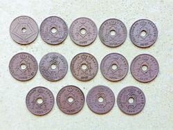 Belgium 14 db Különböző Érme 10 Centimes 1903-1938