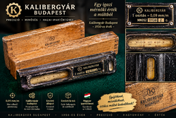 Kalibergyár Budapest precíziós gépbeállító vízmérték 0,09 mm/m, fa tok, 1950-es évek