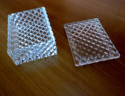 Régi retro masszív nehéz ólomkristály ékszertartó doboz fedéllel 1970-s évek 650 g 12x9x5  cm