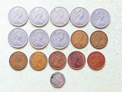 Anglia 16 db Különböző Érme 2 10 20 Pence 1968-2008