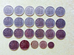 Olaszország 23 db Különböző Érme 100 Líra 1957-1998