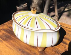 Régi nagyobb méretű Kispesti bonbonier cukortartó mid century retro