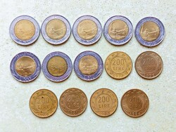 Olaszország 14 db Különböző Érme 200 500 Líra 1978-1995