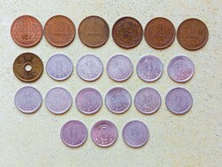 Japán 21 db Különböző Érme 1 5 10 Yen