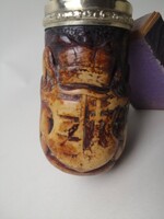 KORONÁS, ANGYALOS FARAGOTT TAJTÉKPIPA EZÜST SZERELÉKKEL