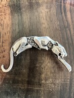 Vintage olasz sterling ezüst párduc bross 925-ös fémjellel