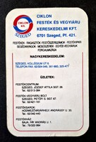 CIKLON festék és vegyiáru üzlet Szeged kártyanaptár 1995