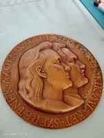 Bronz plakett BB monogrammal