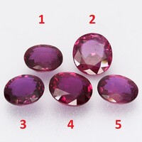 (5) 0.35ct 4.8x4mm Természetes Rubin, Gyönyörű Ragyogó Drágakő