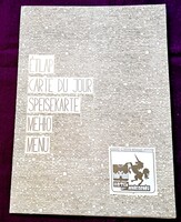 Étlap külső borítóval az egri Hotel Unicornisból 1976-ból