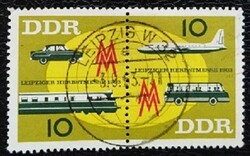 ND976-7p / NDK 1963 Lipcsei Őszi vásár bélyegpár pecsételt