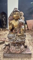 Antik kínai bazalt kézi faragású Buddha szentély, keleti, ázsiai, japán