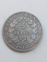 Francia 5 frank 1810 Napóleon