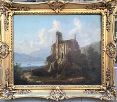 Johann Wilhelm Janikowsky (1825-1870) : Tájkép várral 1865.