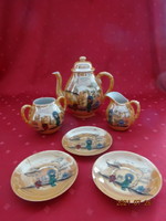 Japán porcelán kávékiöntő, cukortartó, tejkiöntő és 3 alátét. Vanneki!