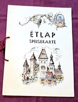Étlap külső borítóval a Hotel Írottkőből, 1984-ből