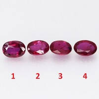 (4) 0.32ct 4.8x3.6mm Természetes Rubin, Gyönyörű Ragyogó Drágakő