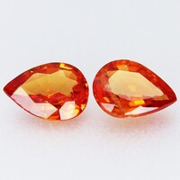 0.57ct 5x3.6mm Természetes Narancs(vörös) Zafír Pár, Csodálatosan Gyönyörű Ékkövek
