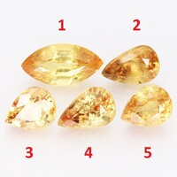 (3) 0.30ct VS 4.5x3.6mm Kezeletlen Narancs(sárga) Zafír, Csodálatosan Gyönyörű Drágakő