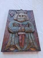 Kézzel faragott fa dombormű 46x30 cm szép állapotban