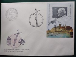 FDC - 1991. II. JÁNOS PÁL PÁPA MAGYARORSZÁGI LÁTOGATÁSA - BLOKK
