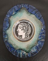 Szász Endre "pillangó" mintás porcelán bőr keretben