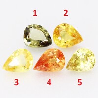 (3) 0.27ct 5x3.7mm Kezeletlen (Narancs)Sárga Zafír, Csodálatosan Gyönyörű Drágakő