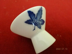 Japán porcelán szakés pohár, kék levélmintával. Vanneki! Jókai.