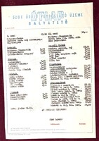 SZOT Üdülő Galyatető étlapja 1980.06. 21-22.
