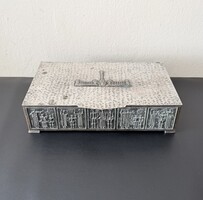 Pap Zoltán ötvösművész: Monumentális protokoll díszdoboz (27,5 x 16,5 x 6,5 cm) - MOME igazolással