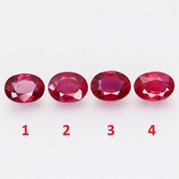(3) 0.24ct VS 4.2x3.2mm Természetes Rubin, Gyönyörű Ragyogó Drágakő