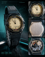 Casio Twincept AWX-10 1350 vintage ana-digi karóra – Speed Memory, működő