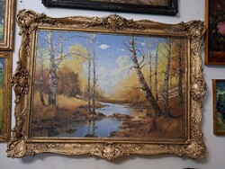 Antik 1947 JELZETT KOSTYÁNFALVY EDE  FESTMÉNY 100x70 cm -- eredeti állapot EREDETIANTIK  KERETÉBEN