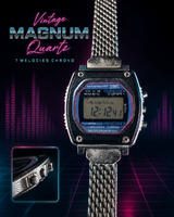 MAGNUM 7 Melodies Chrono vintage digitális LCD quartz karóra – működő, 1980-as évek