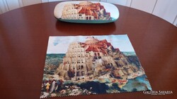 Bruegel "Bábel tornya" Plumeria szemüvegtok törlővel
