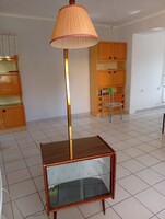 Art deco antik bárszekrény lámpával