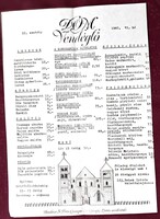 A pécsi DÓM Vendéglő étlapja 1987.06.hó