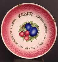1925 KÖRÜLI "KÁDÁR KENYÉR ÉS SÜTEMÉNY" GRÁNIT TÁL