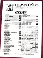 A miskolci Kisvadász Étterem étlapja 1984.06. hó