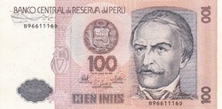 100   Intis  1987  Peru   A képen látható állapotban