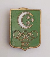 1952 Helsinki Olimpia Egyiptom csapat jelvénye, zománcos kitűző, ritka sporttörténeti emlék
