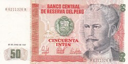 50  Intis  1987  Peru   A képen látható Szép Új állapotban