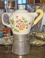 Hollóházi porcelán kotyogós kávéfőző 21 cm