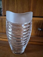Dekoratív modern üvegváza, hibátlan / Decorative modern glass vase, flawless / 16 cm