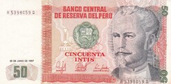 50  Intis  1987  Peru   A képen látható Szép Új állapotban