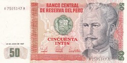 50  Intis  1987  Peru   A képen látható Szép Új állapotban
