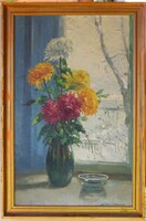(K) Halasi Horváth István (1904-1994) : Téli ablaknál
